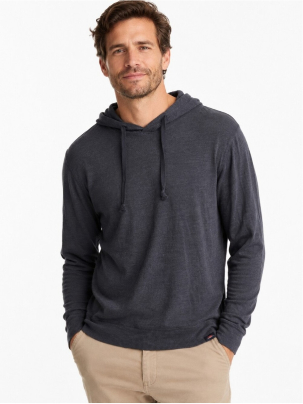 Faherty Men's Organic Cotton Lightweight Hoodie Gray Medium